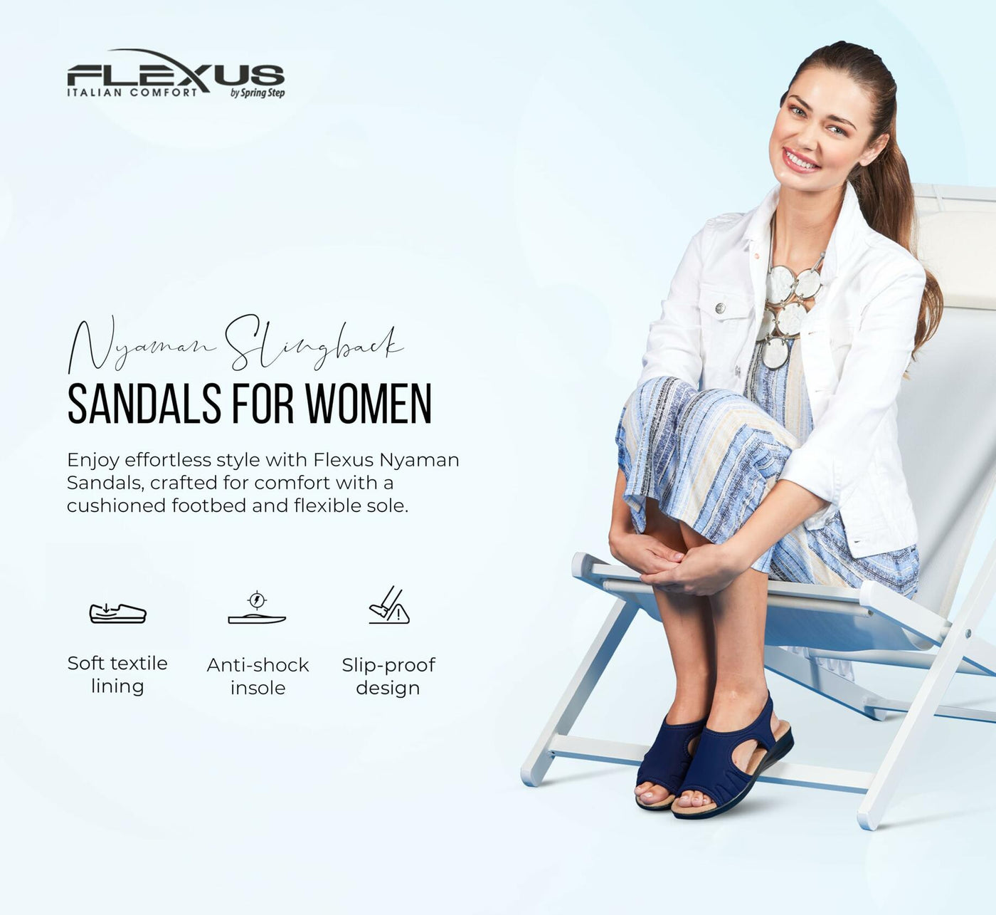Flexus Nyaman Pindott Slingback Sandals for Women | Lightweight, Adjustable and Iridescent Women's Footwear for All Day Comfort, Made in Italy SILVER EU 38 / US 7.5-8