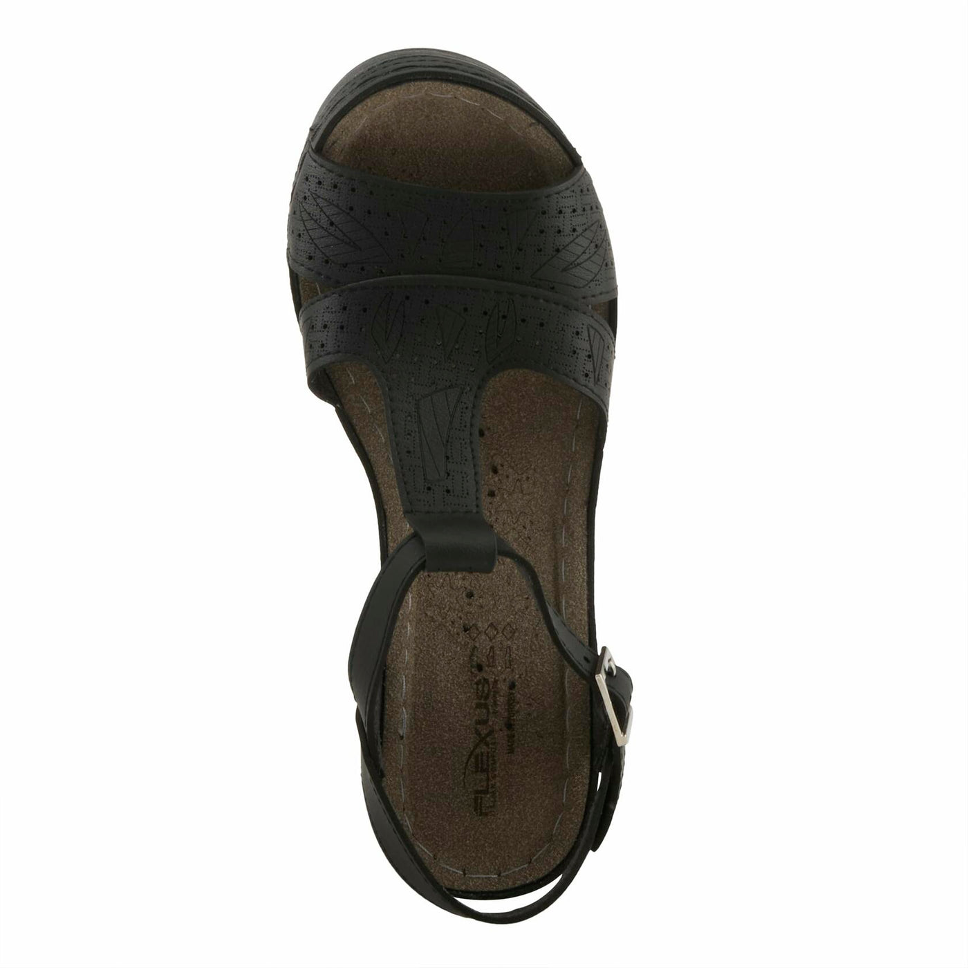 Flexus Natala Slingback Women's Sandal | Sandals for Women with Perforated Upper, Leather Insole and Comfort Wedge Heel,Black EU 39 / US 8.5