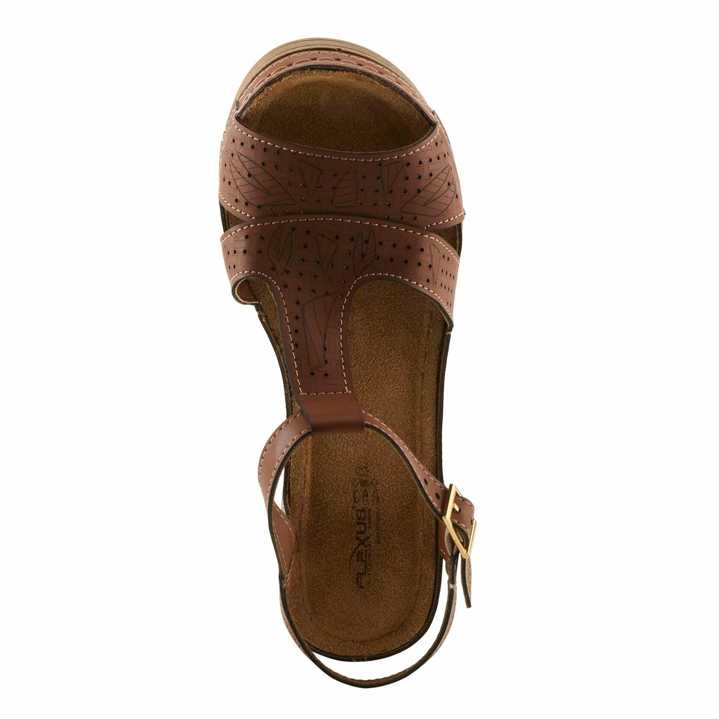 Flexus Natala Slingback Women's Sandal | Sandals for Women with Perforated Upper, Leather Insole and Comfort Wedge Heel,Camel EU 37 / US 6.5-7
