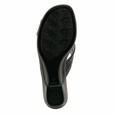 PATRIZIA Women's Apricot Slide Wedge Sandal Black EU 36/5.5-6