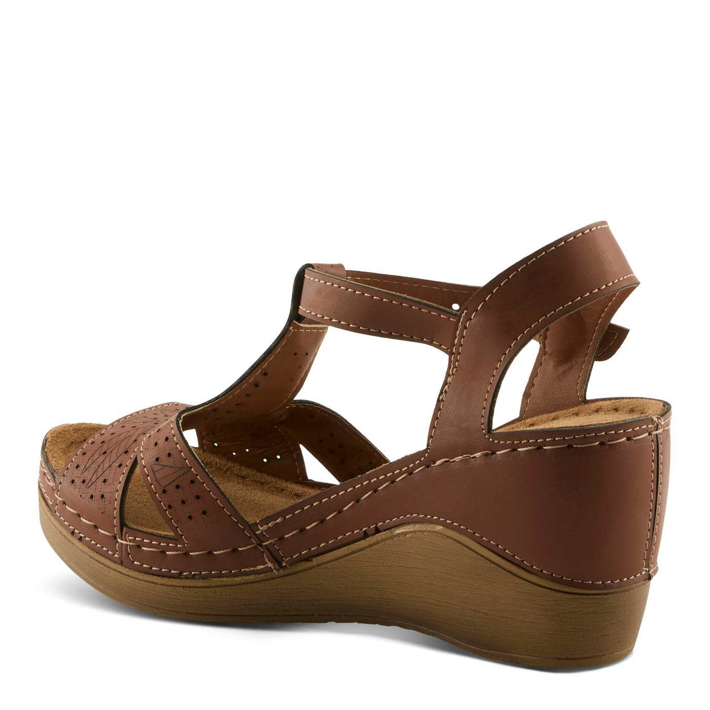 Flexus Natala Slingback Women's Sandal | Sandals for Women with Perforated Upper, Leather Insole and Comfort Wedge Heel,Camel EU 39 / US 8.5