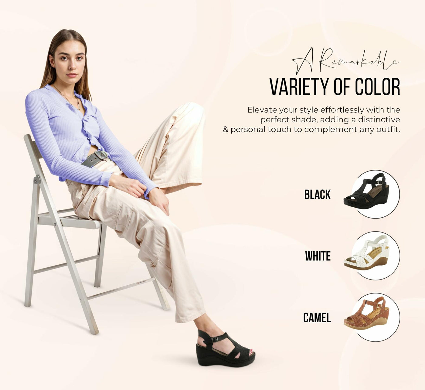 Flexus Natala Slingback Women's Sandal | Sandals for Women with Perforated Upper, Leather Insole and Comfort Wedge Heel,Black EU 39 / US 8.5