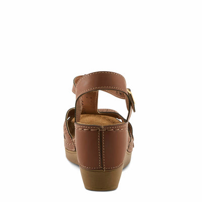 Flexus Natala Slingback Women's Sandal | Sandals for Women with Perforated Upper, Leather Insole and Comfort Wedge Heel,Camel EU 37 / US 6.5-7