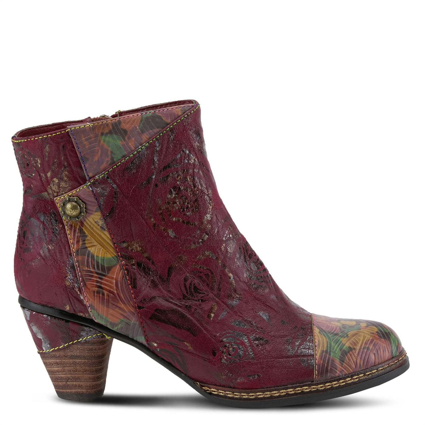 Spring Step L'Artiste Women's Waterlily Boots Bordeaux Multi EU 41 / US 9.5-10