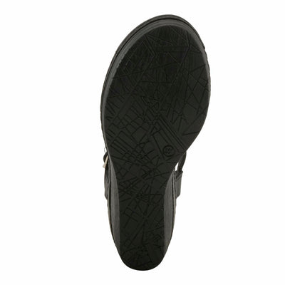 Flexus Natala Slingback Women's Sandal | Sandals for Women with Perforated Upper, Leather Insole and Comfort Wedge Heel,Black EU 37 / US 6.5-7
