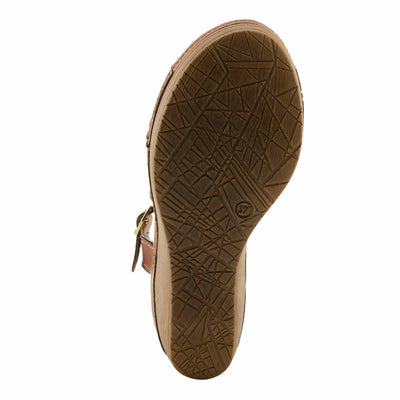 Flexus Natala Slingback Women's Sandal | Sandals for Women with Perforated Upper, Leather Insole and Comfort Wedge Heel,Camel EU 39 / US 8.5