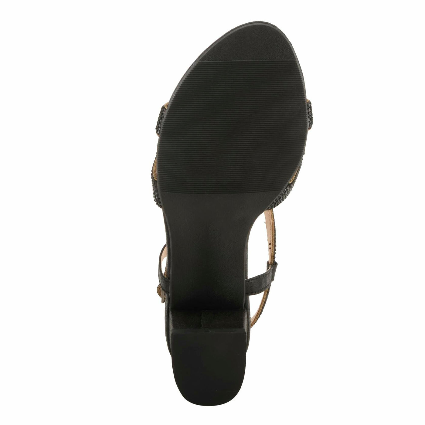 PATRIZIA Women's LILYANA Buckle Block Heel Sandals - T-Strap with Scrollwork Design, Elegant and Comfortable BLACK EU 35 / US 5