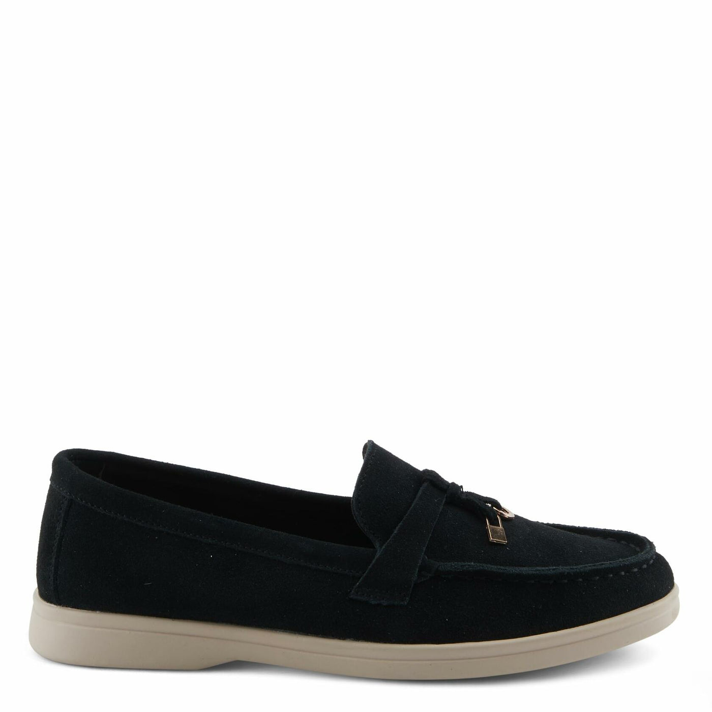 PATRIZIA Women's ISMENE Slip-On Suede Loafers - Almond Toe, Decorative Tassel, Luxurious Comfort Black EU 39 / US 8.5