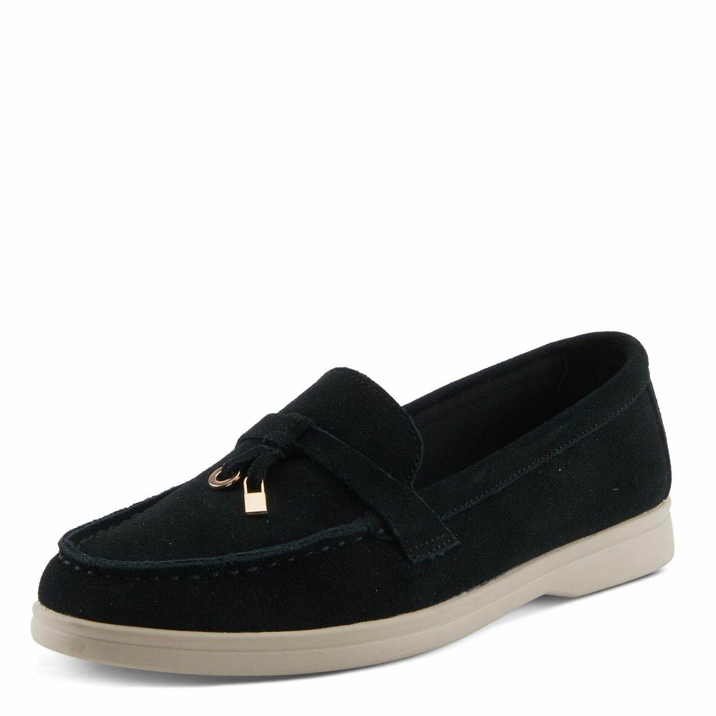 PATRIZIA Women's ISMENE Slip-On Suede Loafers - Almond Toe, Decorative Tassel, Luxurious Comfort Black EU 36 / US 5.5-6