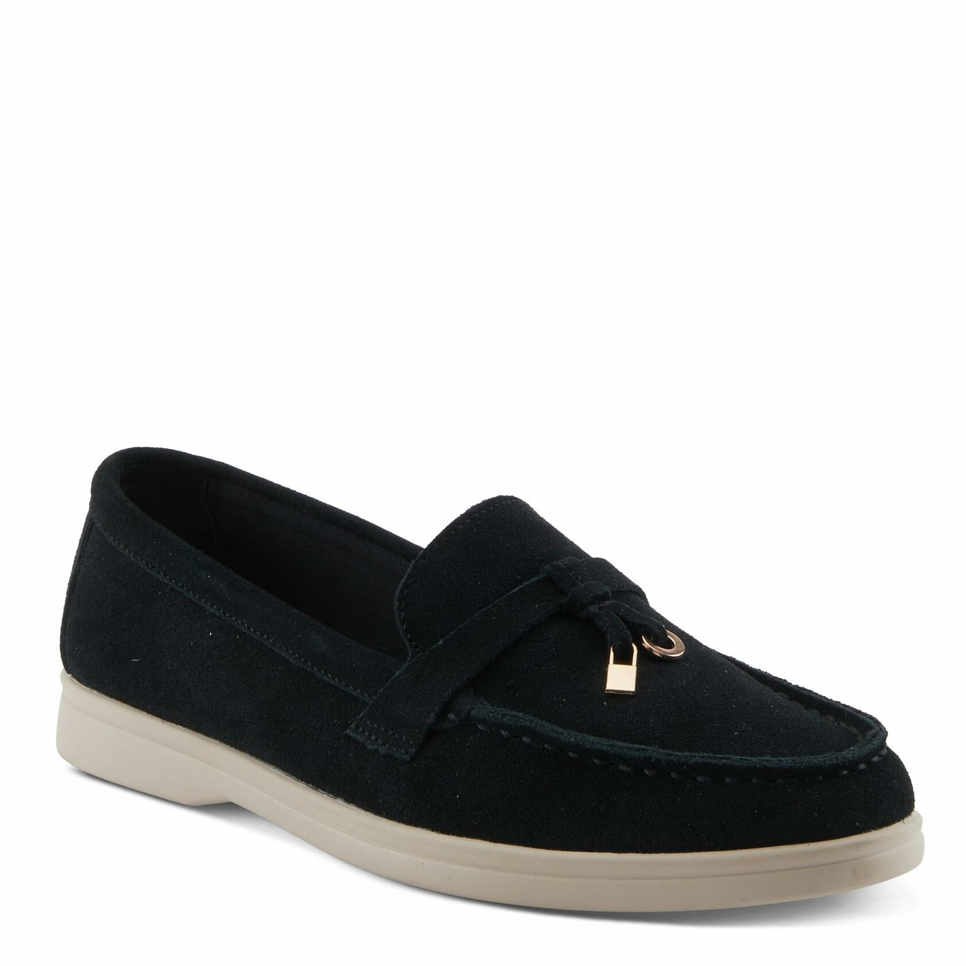 PATRIZIA Women's ISMENE Slip-On Suede Loafers - Almond Toe, Decorative Tassel, Luxurious Comfort Black EU 36 / US 5.5-6