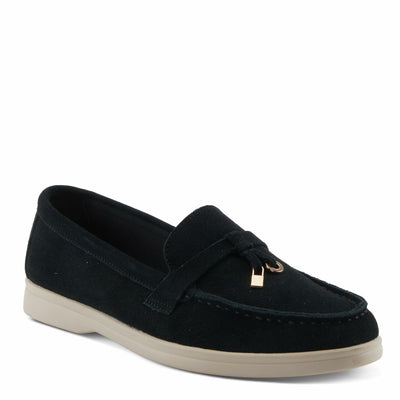 PATRIZIA Women's ISMENE Slip-On Suede Loafers - Almond Toe, Decorative Tassel, Luxurious Comfort Black EU 36 / US 5.5-6