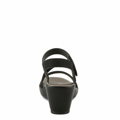 PATRIZIA Women's YADIEL Hook and Loop Sandals – Low Block Heel with Asymmetrical Crystal-Strap Design BLACK EU 41 / US 9.5-10