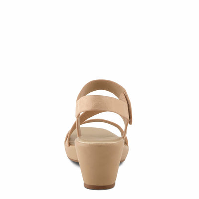 PATRIZIA Women's YADIEL Hook and Loop Sandals – Low Block Heel with Asymmetrical Crystal-Strap Design ROSE GOLD EU 41 / US 9.5-10