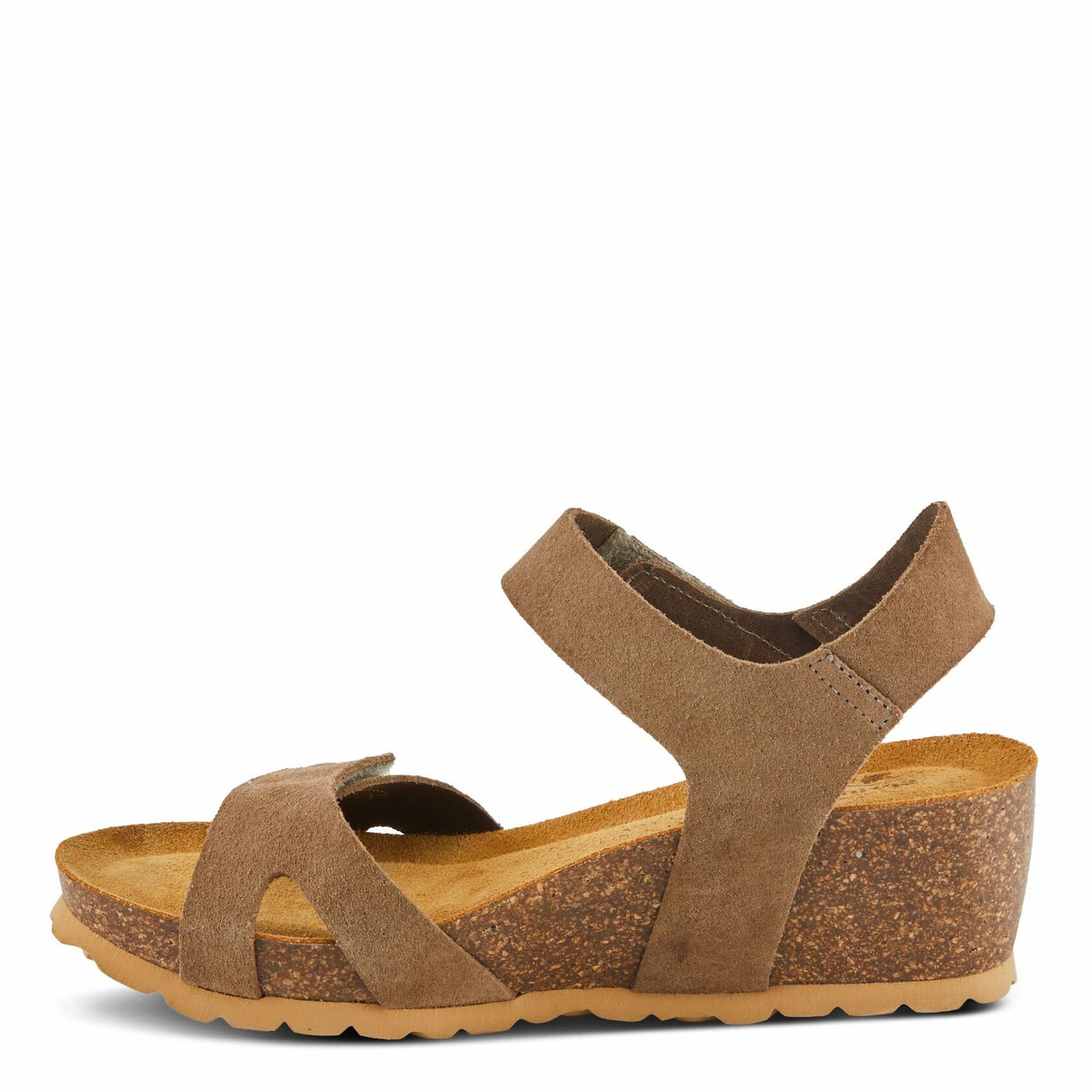 Spring Step BABYBELL Women's Wedge Sandals - Dual Hook and Loop Adjustability, Footbed Molds for Maximum Support Tan Suede EU 37 / US 6.5-7