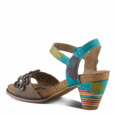 L'Artiste by Spring Step Women's Bluesky Sandal, Turquiose Multi, 8.5