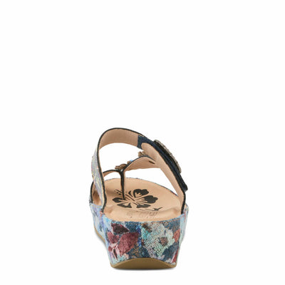 L'Artiste by Spring Step Women's Blissbloom Sandal, Navy Multi, 8.5