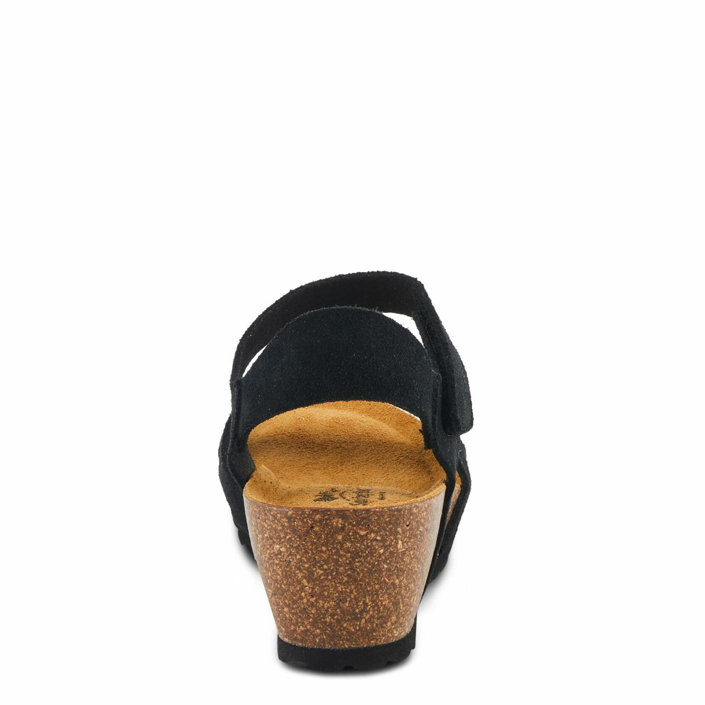 Spring Step BABYBELL Women's Wedge Sandals - Dual Hook and Loop Adjustability, Footbed Molds for Maximum Support Black Suede EU 40 / US 9