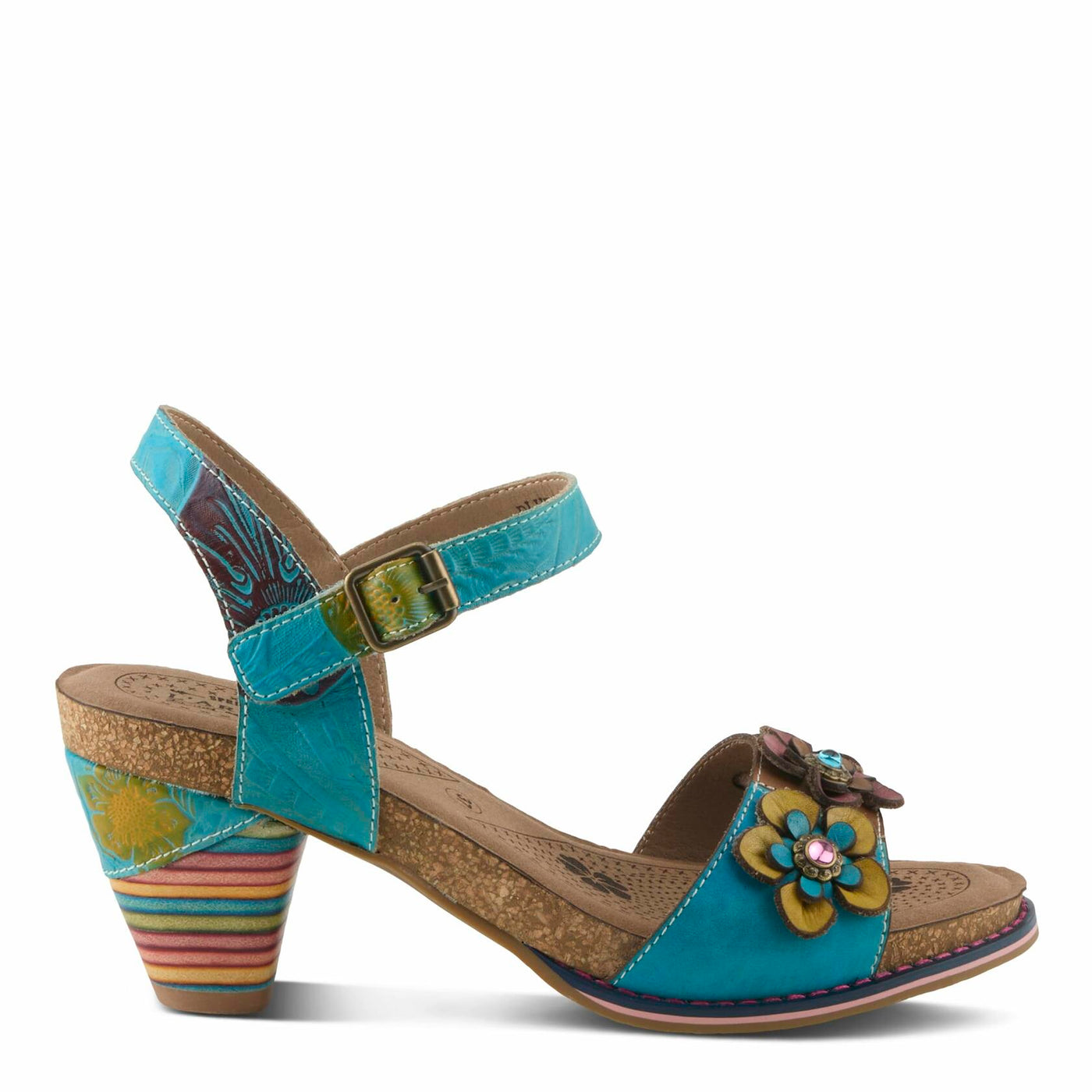 L'Artiste by Spring Step Women's Bluesky Sandal, Turquiose Multi, 9