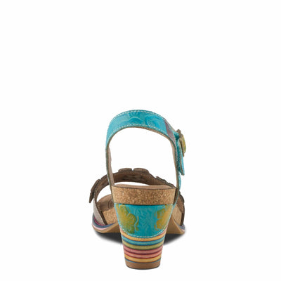 L'Artiste by Spring Step Women's Bluesky Sandal, Turquiose Multi, 8.5