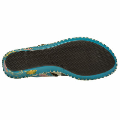 Spring Step L`Artiste Women's Santorini Slide Sandal Turquoise EU 37 / US 6.5-7