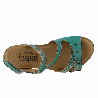 Spring Step L'Artiste Quilana Women's Sandal 37 M EU Turquoise
