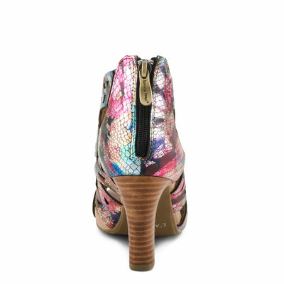 Spring Step L'Artiste Women's AMORA Closed Back Heeled Summer Bootie Fuchsia Multi Met EU 36 / US 5.5-6