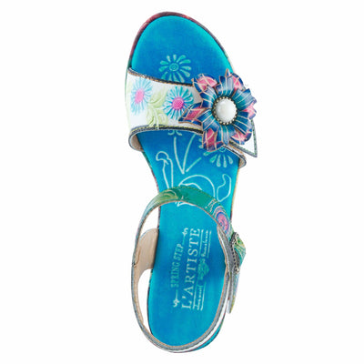 Spring Step L'Artiste Women's Leilanie Quarter Strap Sandal White Multi EU 42 / US 10.5-11