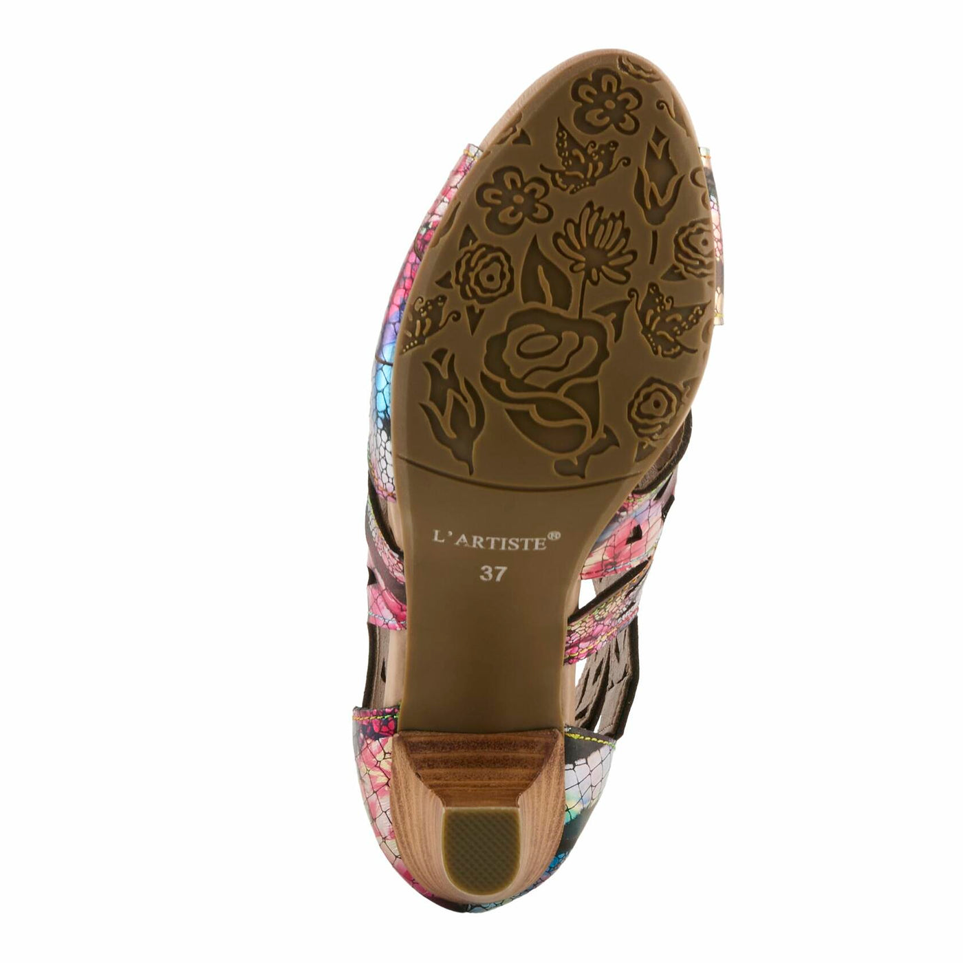 Spring Step L'Artiste Women's AMORA Closed Back Heeled Summer Bootie Fuchsia Multi Met EU 39 / US 8.5