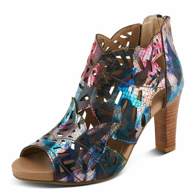 Spring Step L'Artiste Women's AMORA Closed Back Heeled Summer Bootie Fuchsia Multi Met EU 42 / US 10.5-11