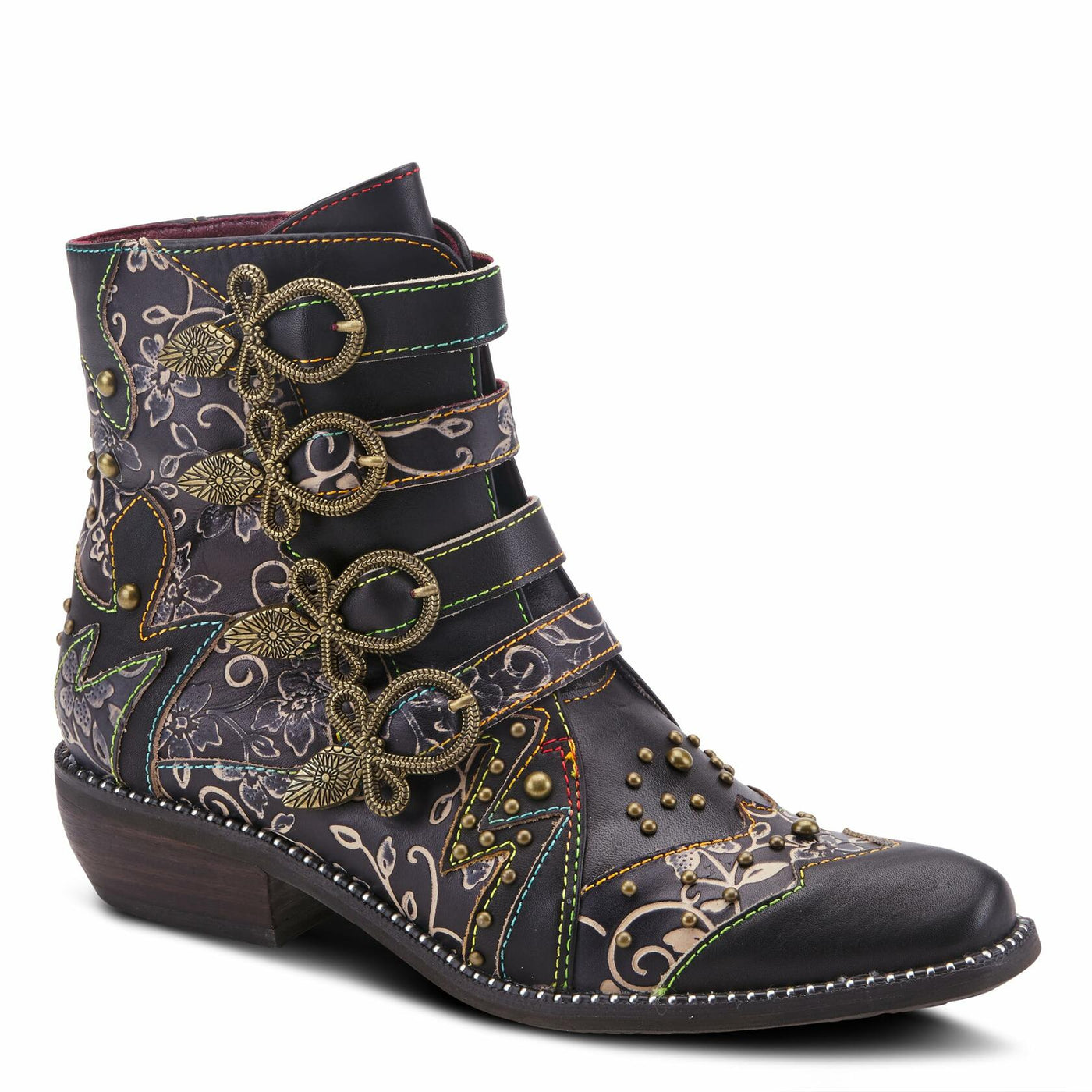 Spring Step L'Artiste Rodeha Booties for women - Women's Ankle Boots with Zipper Closure - Ladies Boots with Western Style Pointed Toe Silhouette - Black EU 35 / US 5