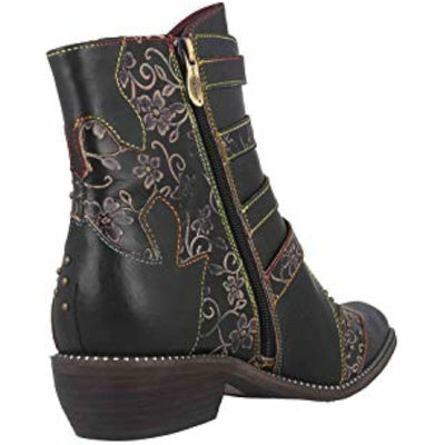 Spring Step L'Artiste Rodeha Booties for women - Women's Ankle Boots with Zipper Closure - Ladies Boots with Western Style Pointed Toe Silhouette - Black EU 41 / US 9.5-10