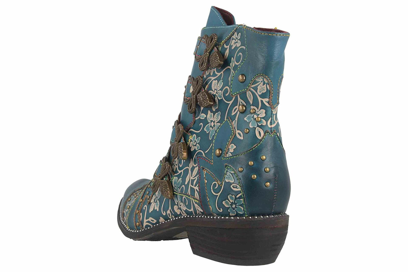 Spring Step L'Artiste Rodeha Booties for women - Women's Ankle Boots with Zipper Closure - Ladies Boots with Western Style Pointed Toe Silhouette - Teal EU 40 / US 9