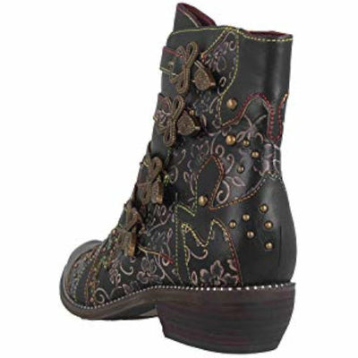 Spring Step L'Artiste Rodeha Booties for women - Women's Ankle Boots with Zipper Closure - Ladies Boots with Western Style Pointed Toe Silhouette - Black EU 41 / US 9.5-10
