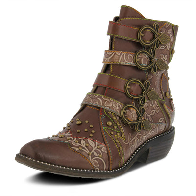 Spring Step L'Artiste Rodeha Booties for women - Women's Ankle Boots with Zipper Closure - Ladies Boots with Western Style Pointed Toe Silhouette - BROWN Shoe US 12.5-13