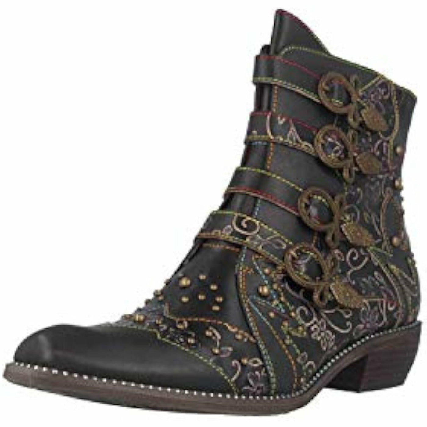 Spring Step L'Artiste Rodeha Booties for women - Women's Ankle Boots with Zipper Closure - Ladies Boots with Western Style Pointed Toe Silhouette - Black EU 41 / US 9.5-10