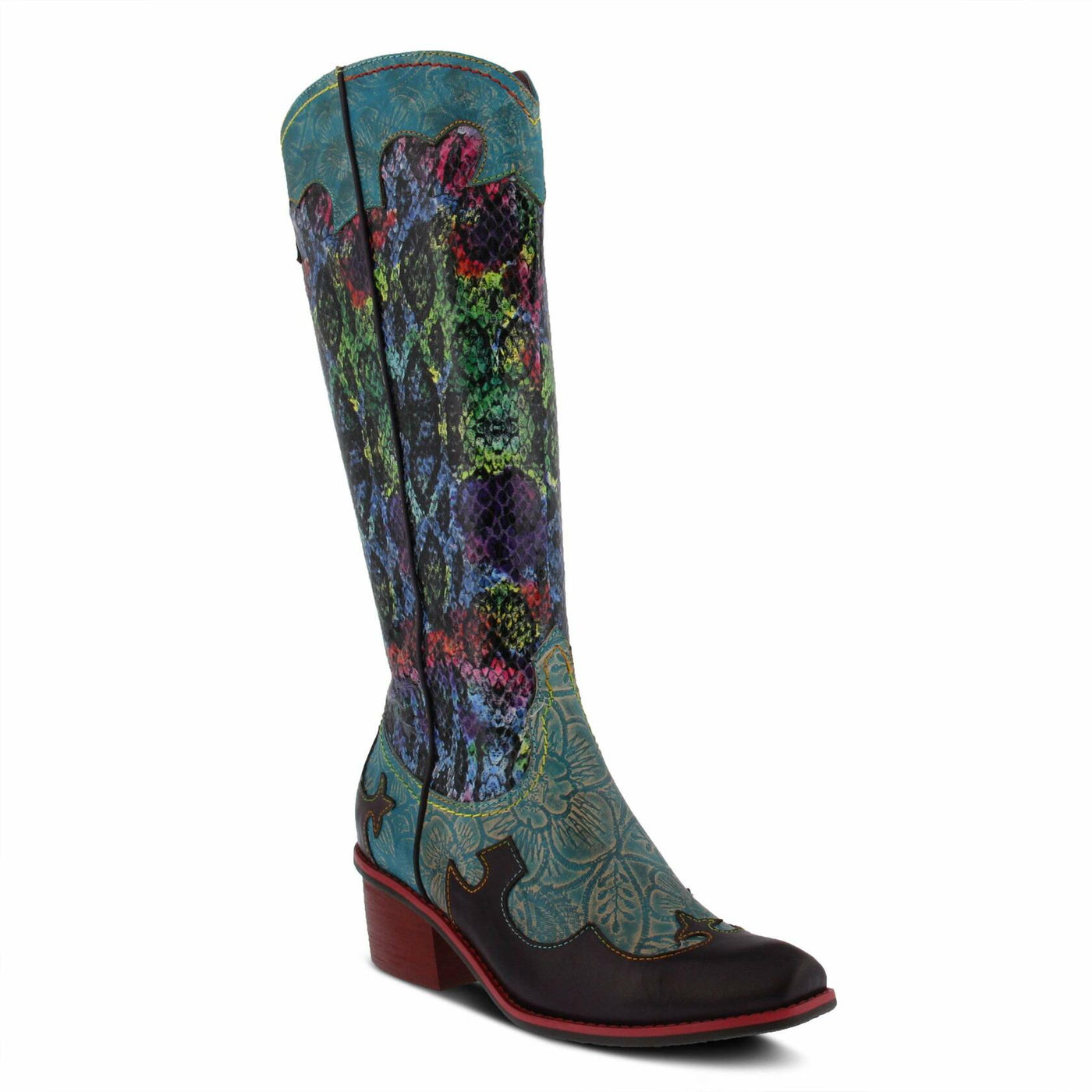 Spring Step L'Artiste Women's Rodeo Boot Turquoise Multi EU 40 / US 9
