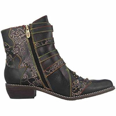 Spring Step L'Artiste Rodeha Booties for women - Women's Ankle Boots with Zipper Closure - Ladies Boots with Western Style Pointed Toe Silhouette - Black EU 41 / US 9.5-10