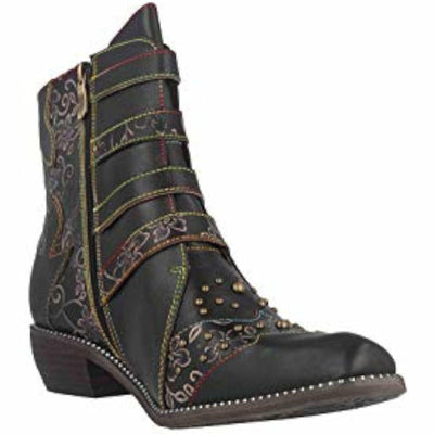 Spring Step L'Artiste Rodeha Booties for women - Women's Ankle Boots with Zipper Closure - Ladies Boots with Western Style Pointed Toe Silhouette - Black EU 41 / US 9.5-10