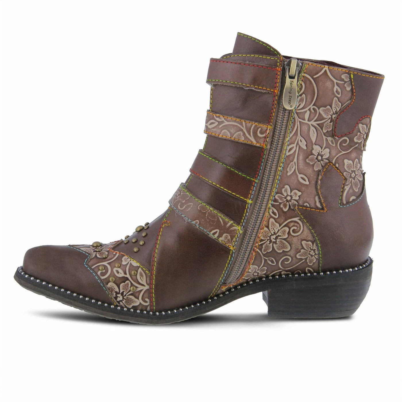 Spring Step L'Artiste Rodeha Booties for women - Women's Ankle Boots with Zipper Closure - Ladies Boots with Western Style Pointed Toe Silhouette - Brown EU 40 / US 9