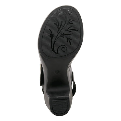 Patrizia Women's Emila Heeled Sandal, Black, 6.5-7