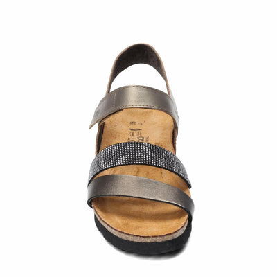 NAOT Women Krista Backstrap Sandal Pewter/Metal Lthr Combo 11-11.5 N US