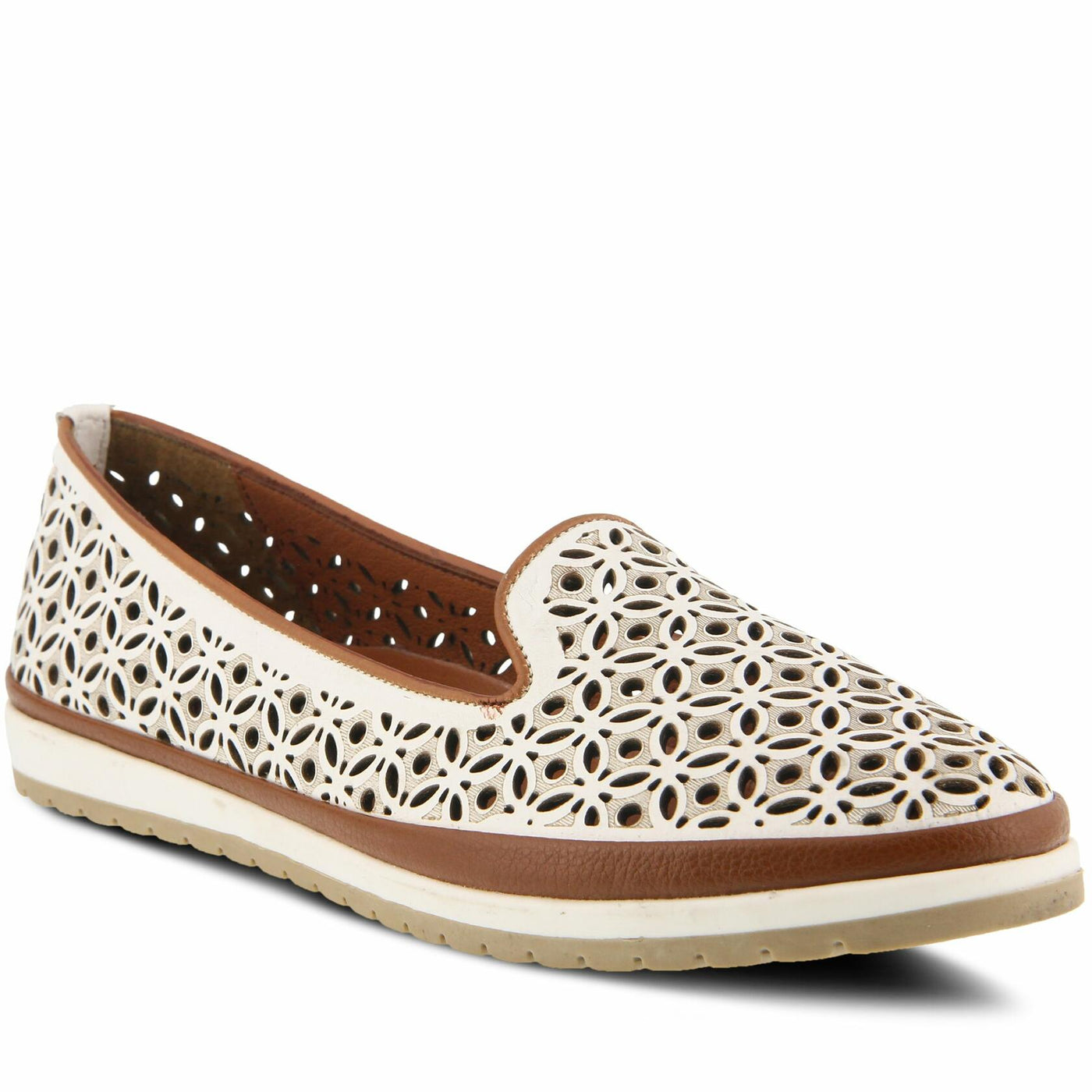 Spring Step Women's Tulisa Loafer Flat, White, 9.5-10