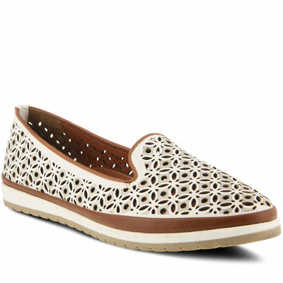 Spring Step Women's Tulisa Loafer Flat, White, 9.5-10