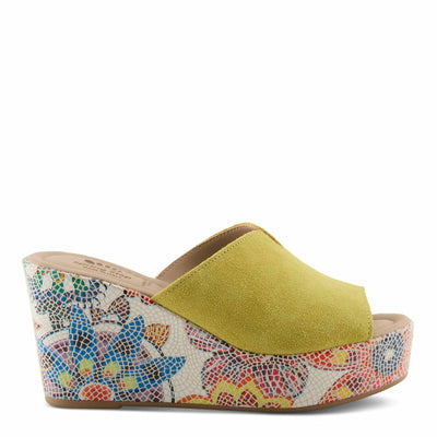 Spring Step Women's Laylani Slide Sandal Yellow Suede EU 37 / US 6.5-7