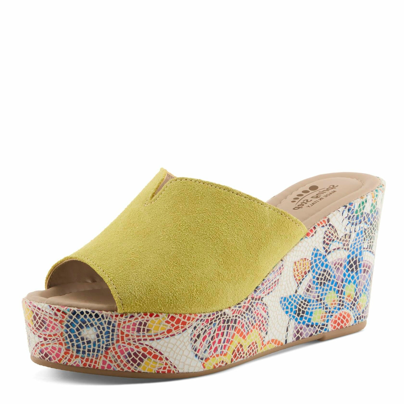 Spring Step Women's Laylani Slide Sandal Yellow Suede EU 37 / US 6.5-7