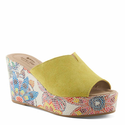 Spring Step Women's Laylani Slide Sandal Yellow Suede EU 37 / US 6.5-7