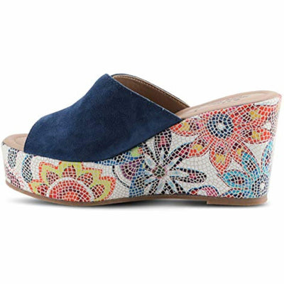 Spring Step Women's Laylani Slide Sandal Blue Suede EU 36 / US 5.5-6