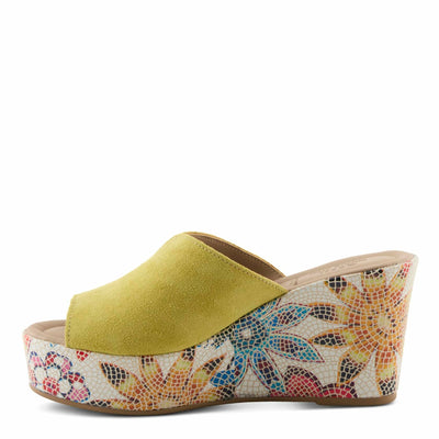 Spring Step Women's Laylani Slide Sandal Yellow Suede EU 37 / US 6.5-7