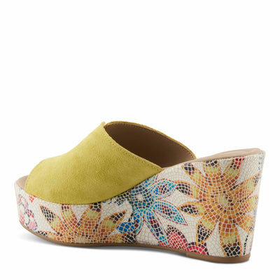 Spring Step Women's Laylani Slide Sandal Yellow Suede EU 37 / US 6.5-7