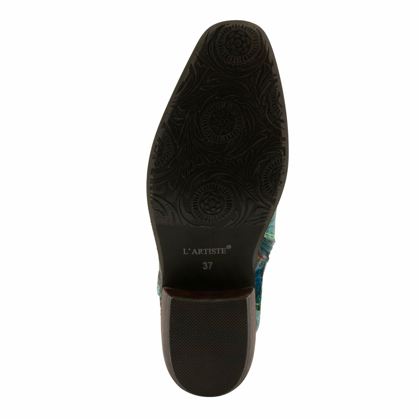 Spring Step L'Artiste Women's Rodeoqueen Western Mid-Shaft Boots with Flowers Turquoise Multi EU 35 / US 5